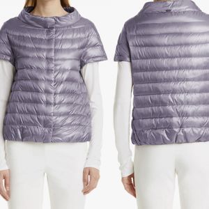 Herno Emilia Cap Sleeve Down Quilted Puffer Jacket Lilac Size 40